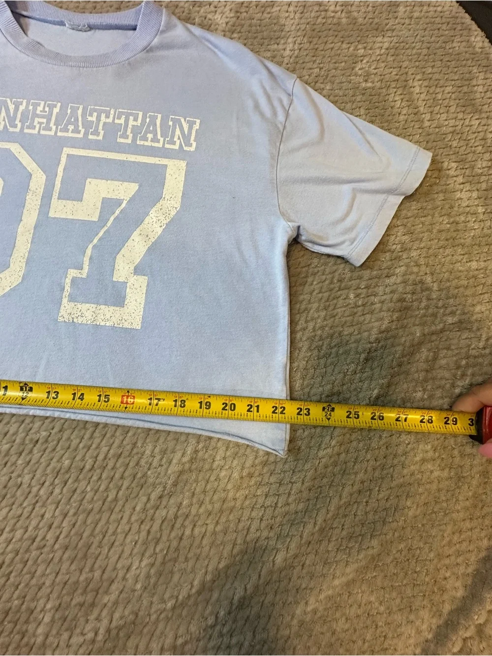 Goodfellow & Co Light Blue Manhattan 97 Crop Tee - Picture 4 of 7